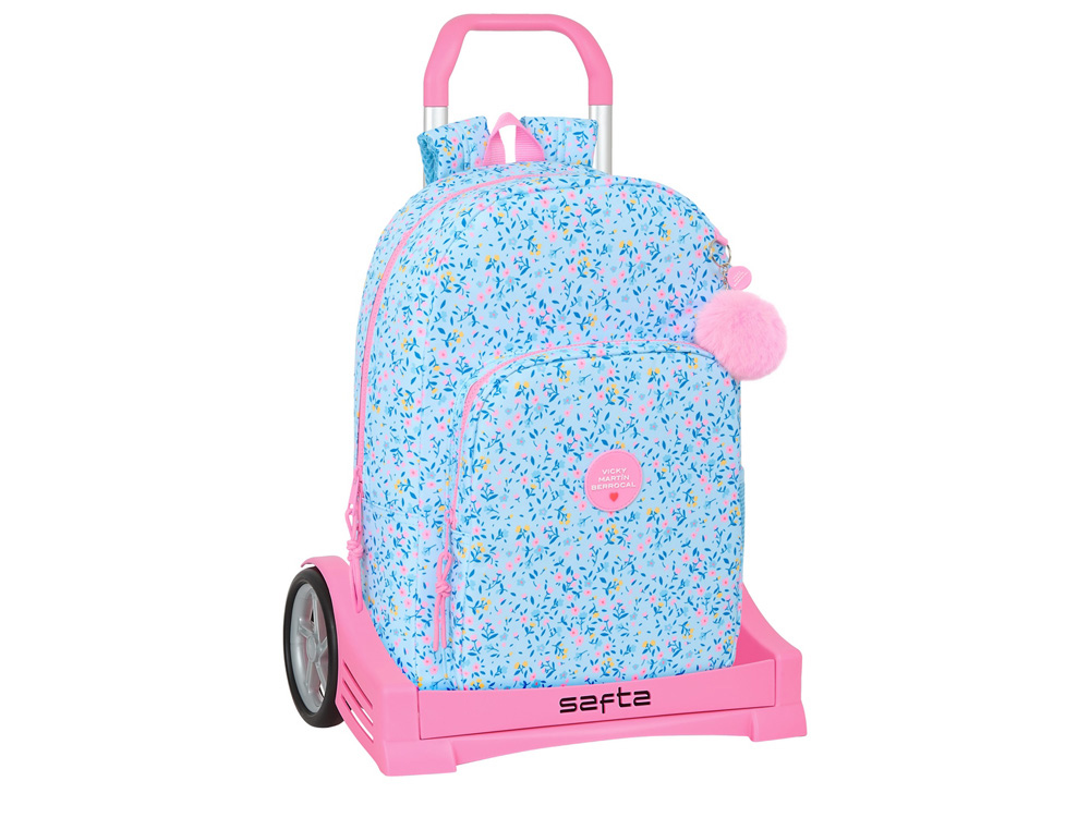 MOCHILA SAFTA MOD. 876 CON CARRO EVOLUTION VICKY MARTIN BERROCAL PARAISO 460X300X140 MM