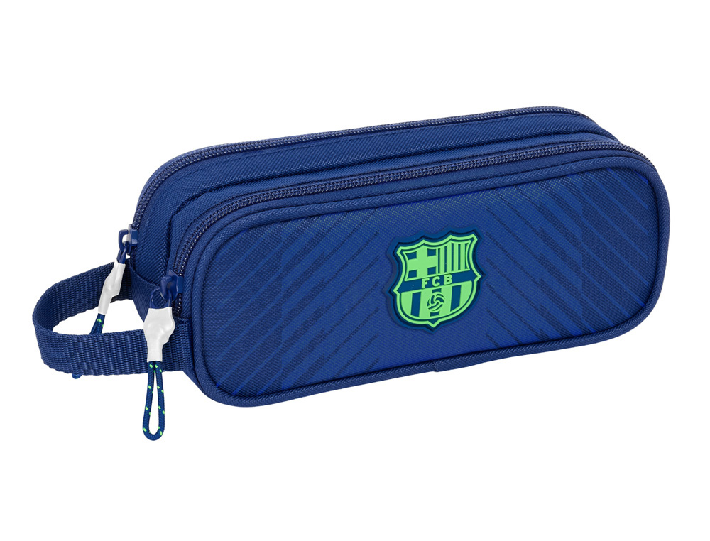 BOLSO ESCOLAR PORTATODO SAFTA DOBLE F.C. BARCELONA NAVY BLUE 80X210X60 MM