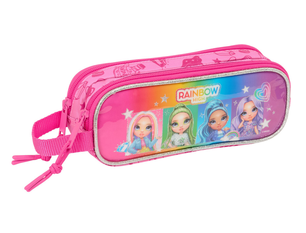 BOLSO ESCOLAR PORTATODO SAFTA DOBLE RAINBOW HIGH SHINE 80X210X60 MM