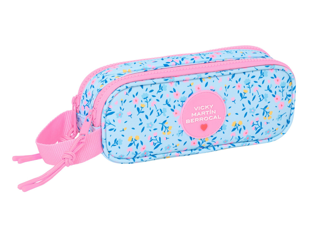 BOLSO ESCOLAR PORTATODO SAFTA DOBLE VICKY MARTIN BERROCAL PARAISO 80X210X60 MM