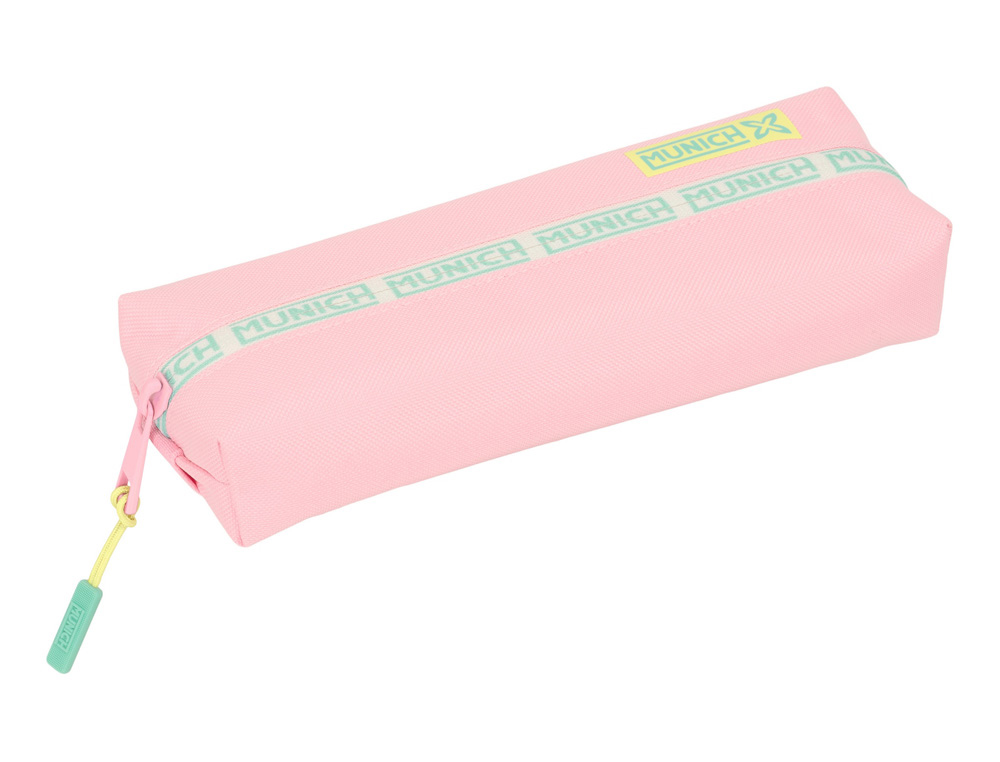 BOLSO ESCOLAR PORTATODO SAFTA RECTANGULAR CON GOMA ELASTICA 22CM MUNICH CANDY 40X220X70 MM