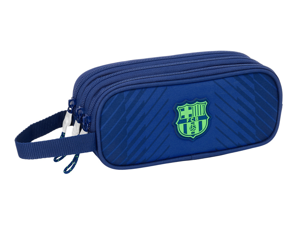 BOLSO ESCOLAR PORTATODO SAFTA TRIPLE F.C. BARCELONA NAVY BLUE 85X210X70 MM