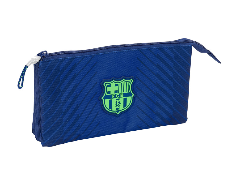BOLSO ESCOLAR PORTATODO SAFTA TRIPLE F.C. BARCELONA NAVY BLUE 120X220X30 MM