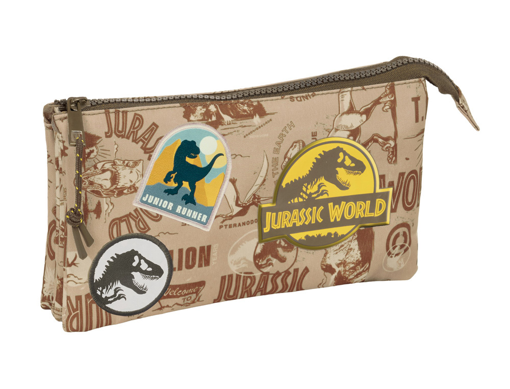 BOLSO ESCOLAR PORTATODO SAFTA TRIPLE JURASSIC WORLD 120X220X30 MM