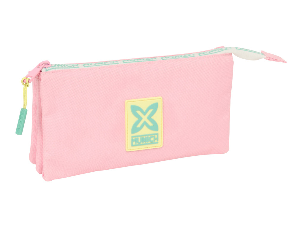 BOLSO ESCOLAR PORTATODO SAFTA TRIPLE MUNICH CANDY 120X220X30 MM