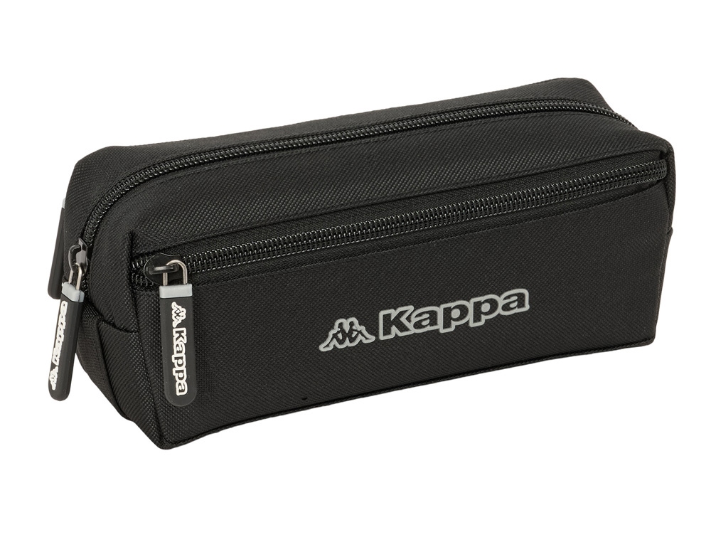 BOLSO ESCOLAR PORTATODO SAFTA TRIPLE CON GOMA ELASTICA 22CM KAPPA DARK 85X220X60 MM