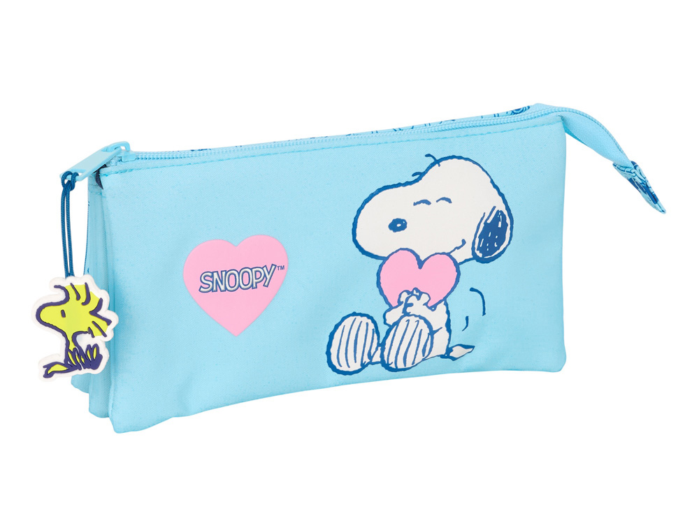 BOLSO ESCOLAR PORTATODO SAFTA TRIPLE SNOOPY LOVE 120X220X30 MM