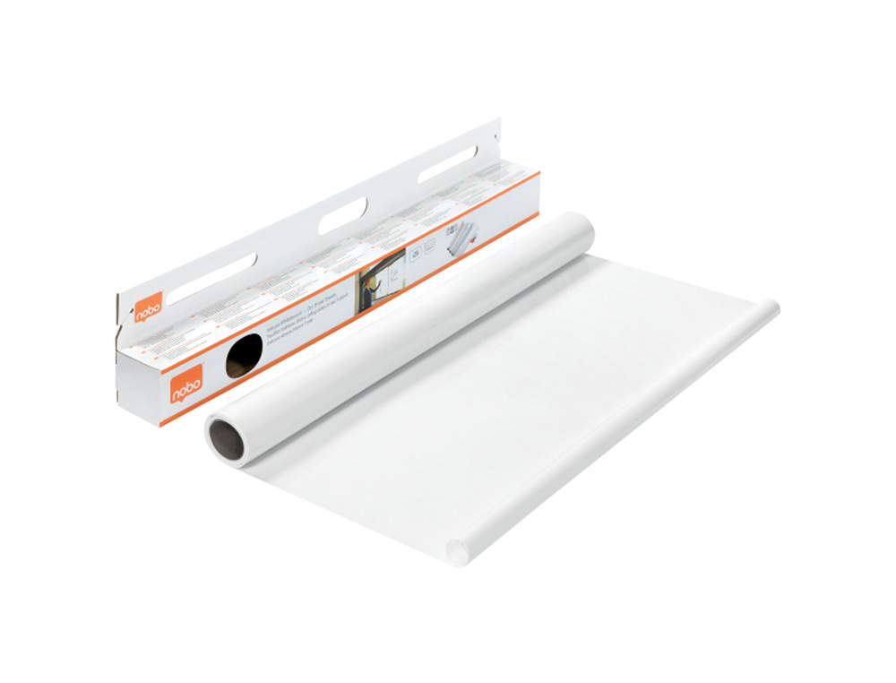 HOJA DE BORRADO EN SECO NOBO INSTANT BLANCO LISO 600X800 MM ROLLO DE 25 UNIDADES