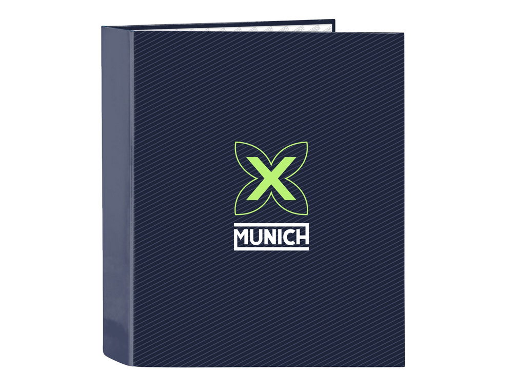 CARPETA SAFTA 4 ANILLAS FOLIO CARTON LOMO ANCHO MUNICH BLUE INDIGO