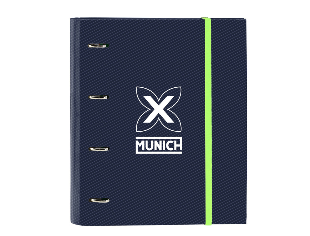 CARPETA SAFTA 4 ANILLAS DE 35MM A4 CON RECAMBIO 100H CON GOMA Y 5 SEPARADORES MUNICH BLUE INDIGO