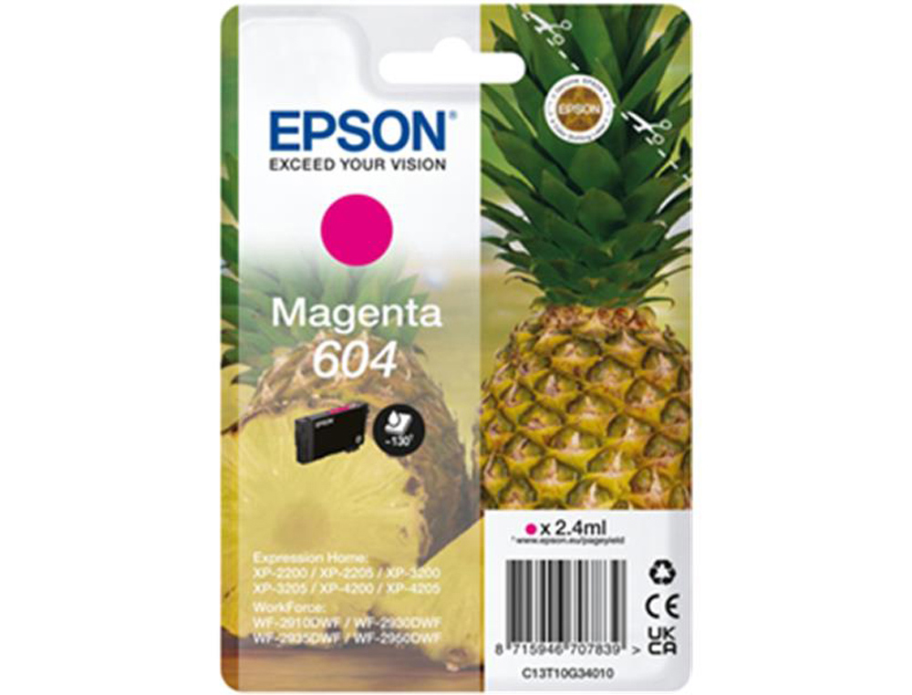 INK-JET EPSON 604 MAGENTA 130 PAGINAS