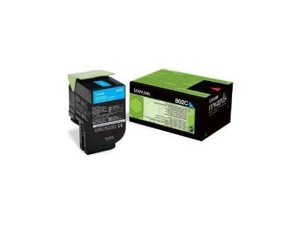 CONSUMIBLE IMPRESORA LASER LEXMARK 802C TONER CIAN RETORN