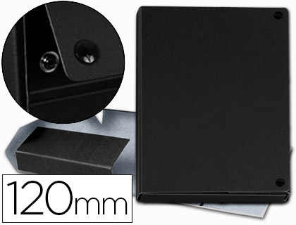CARPETA PROYECTOS PARDO FOLIO LOMO 120 MM CARTON FORRADO NEGRO CON BROCHE