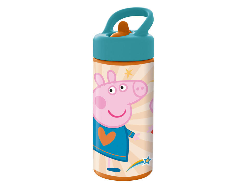 BOTELLA ESCOLAR SAFTA 410 ML 74X64X178 MM PEPPA PIG HAVING FUN