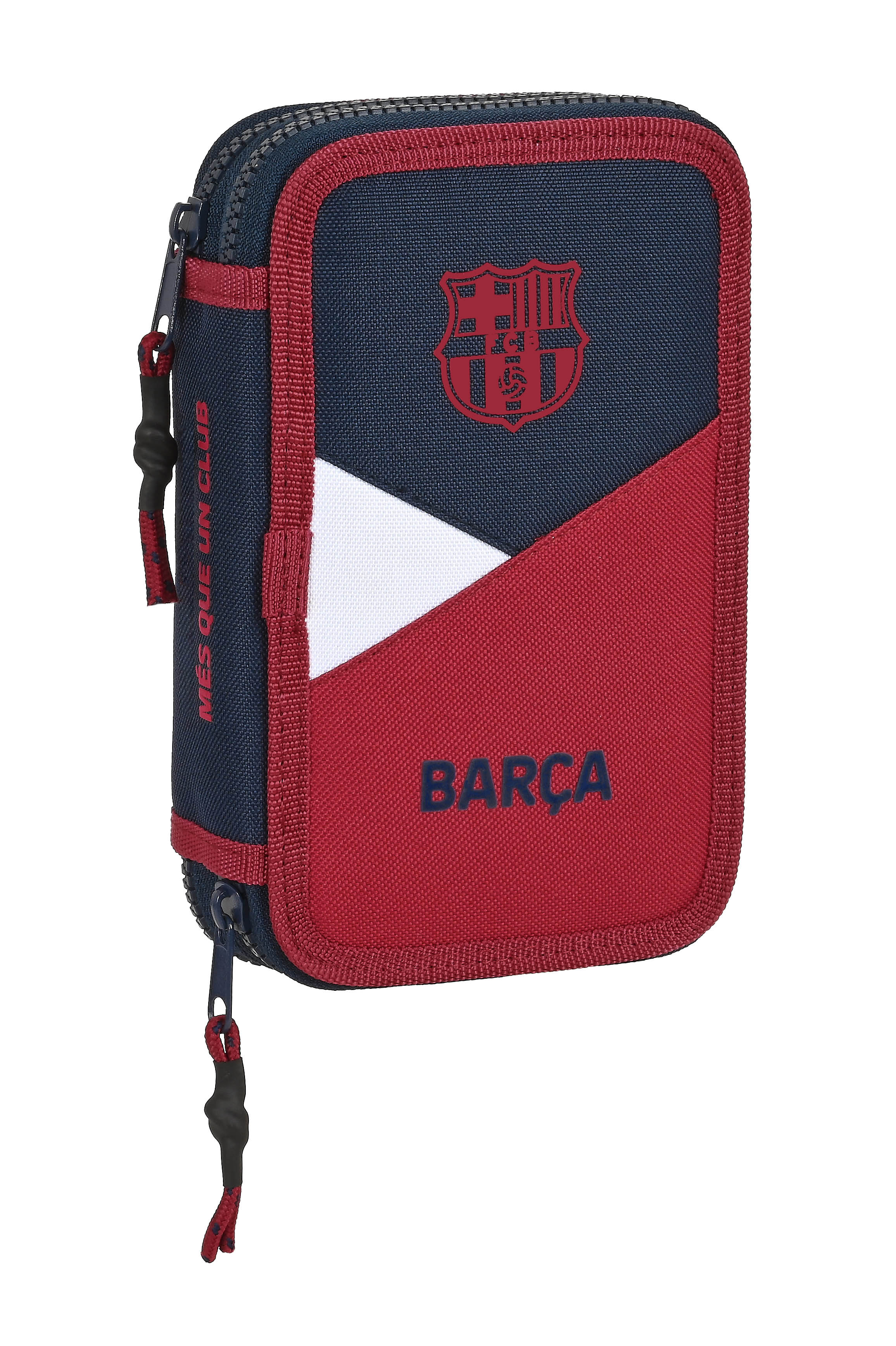 PLUMIER ESCOLAR SAFTA DOBLE CREMALLERA 28 PIEZAS 125X40X195 MM F.C. BARCELONA CORPORATIVA