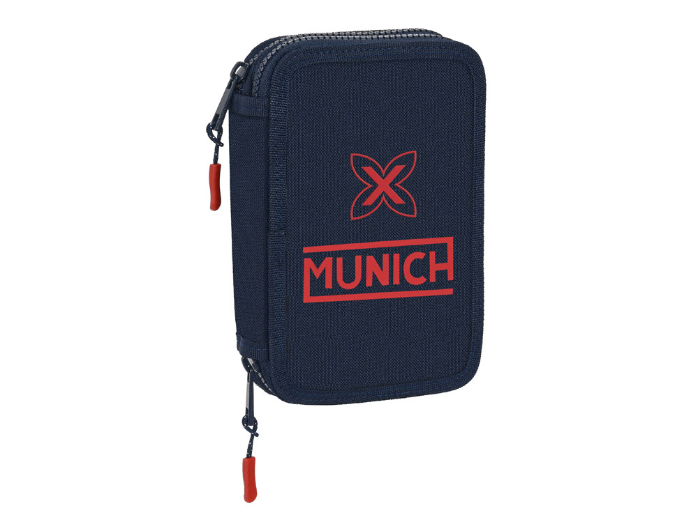 PLUMIER ESCOLAR SAFTA DOBLE PEQUEO 28 PIEZAS MUNICH FLASH 195X125X40 MM