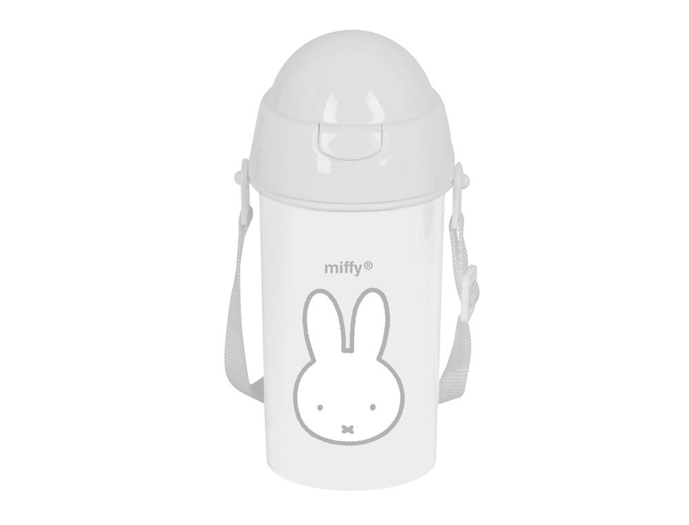 BOTELLA PORTALIQUIDOS SAFTA 500 ML APERTURA AUTOMATICA CON PAJITA MIFFY MENTA 195X73X73 MM