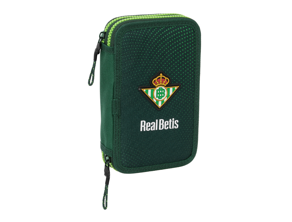 PLUMIER ESCOLAR SAFTA DOBLE PEQUEO 28 PIEZAS RESISTENTE AL AGUA REAL BETIS BALOMPIE 195X125X40 MM