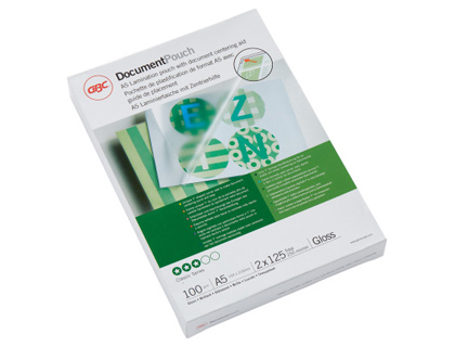 BOLSA DE PLASTIFICAR GBC DIN A5 2X125 MICRAS CAJA DE 100 UNIDADES