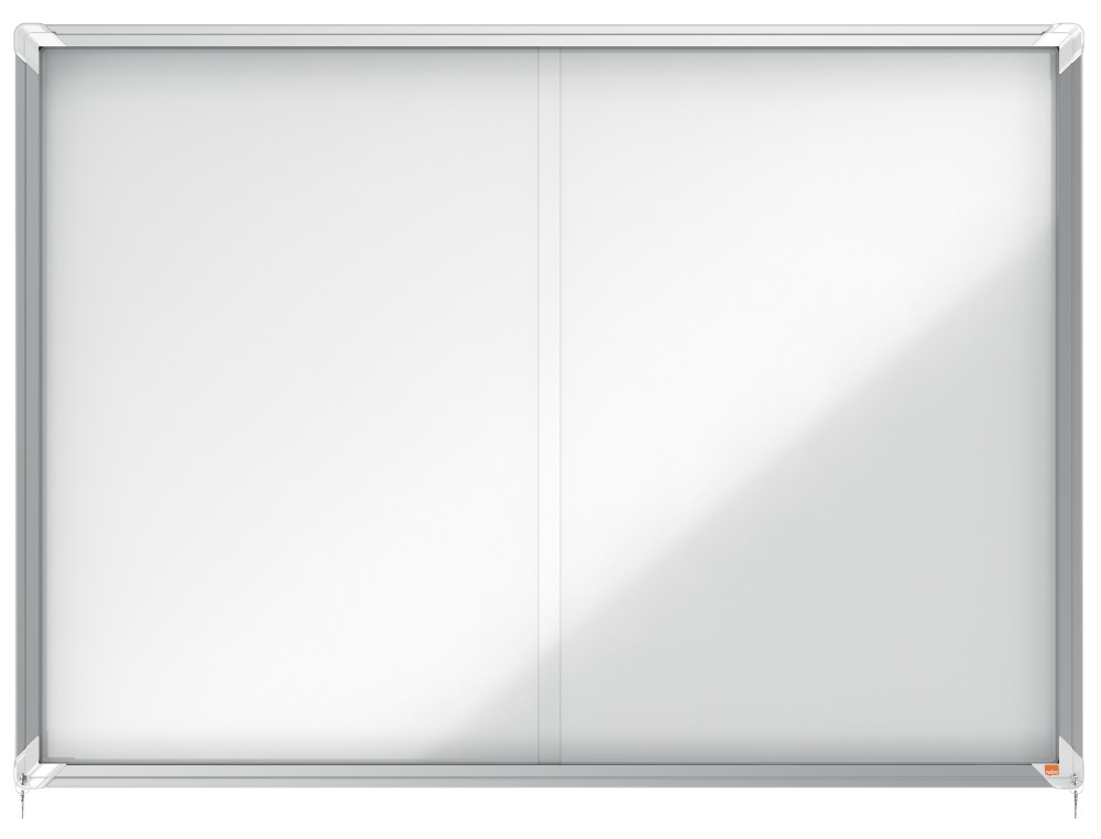 VITRINA DE ANUNCIOS NOBO PREMIUM PLUS CON PUERTA CORREDERA FONDO MAGNETICO 18 X DIN A4 HOJAS 997X1412X54 MM