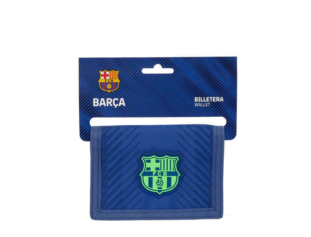 BILLETERA SAFTA F.C. BARCELONA NAVY BLUE 95X125X10 MM