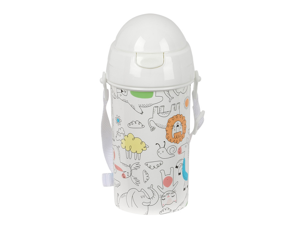 BOTELLA PORTALIQUIDOS SAFTA 500ML APERTURA AUTOMATICA CON PAJITA SAFTA PREESCOLAR 195X73X73 MM