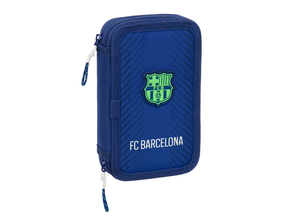 PLUMIER ESCOLAR SAFTA DOBLE PEQUEO 29 PIEZAS F.C. BARCELONA NAVY BLUE 195X125X40 MM