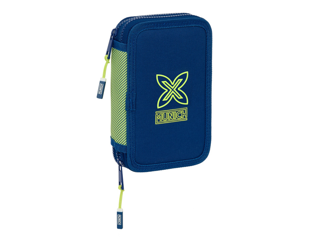 PLUMIER ESCOLAR SAFTA DOBLE PEQUEO 29 PIEZAS MUNICH NORTH 195X125X40 MM