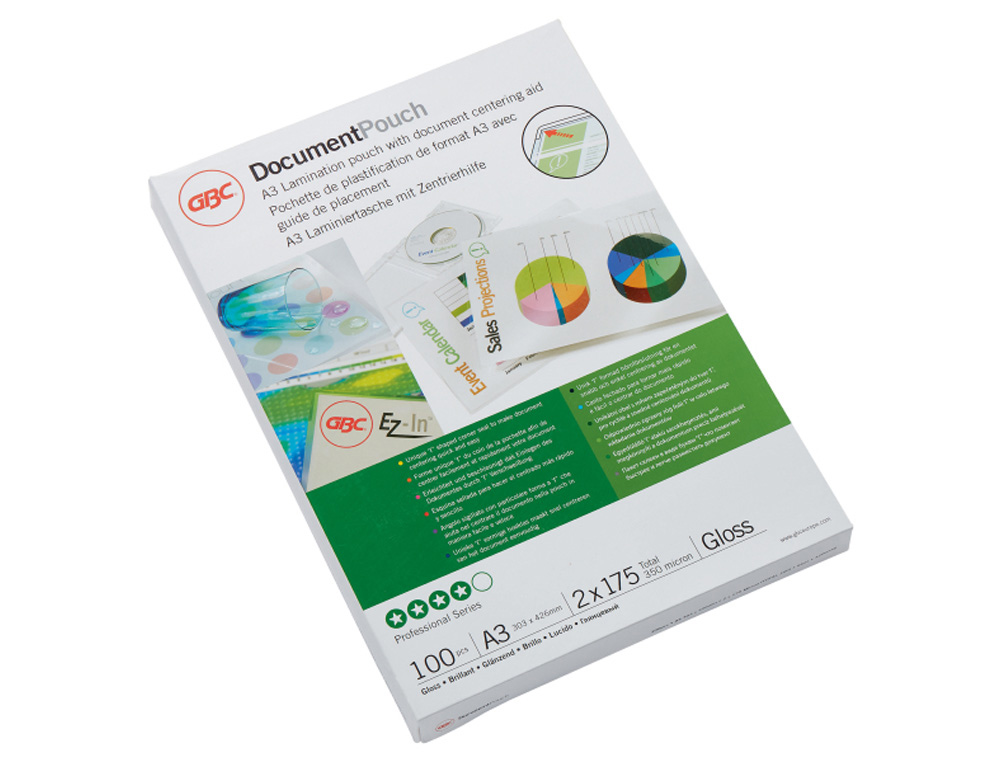 BOLSA DE PLASTIFICAR GBC DIN A3 2X175 MC CAJA DE 100 UNIDADES