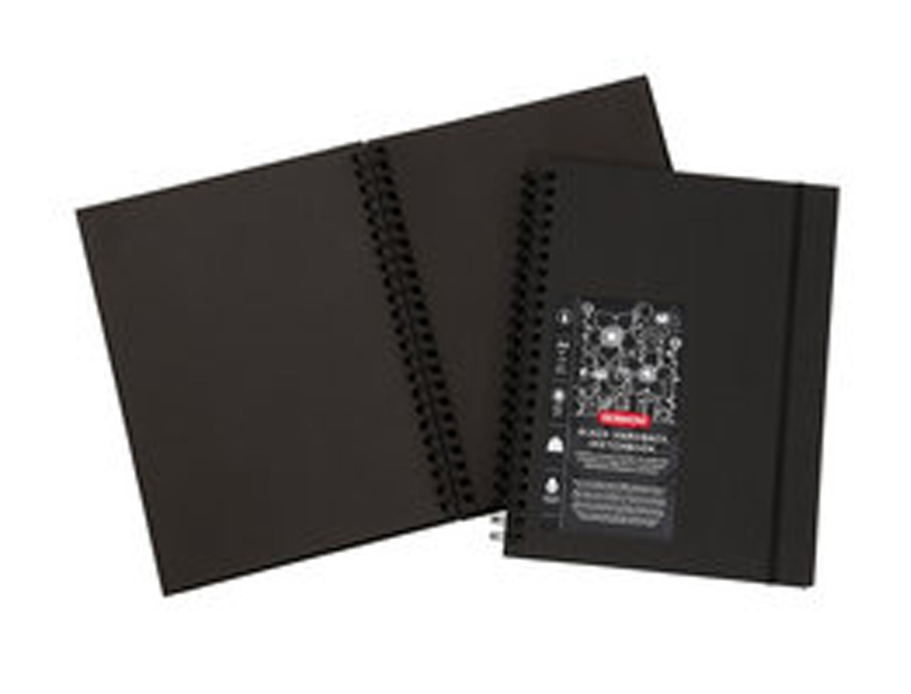 CUADERNO ESPIRAL PARA DIBUJO DERWENT DIN A4 PAPEL NEGRO 40 HOJAS 200 GR/M2