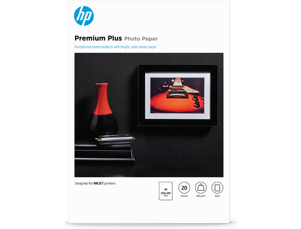 PAPEL FOTOGRAFICO HP SEMI-GLOSSY A4 300 GR PACK DE 20 HOJAS
