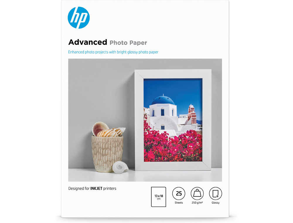 PAPEL FOTOGRAFICO HP SATINADO 13X18 CM 250 GR PACK DE 25 UNIDADES