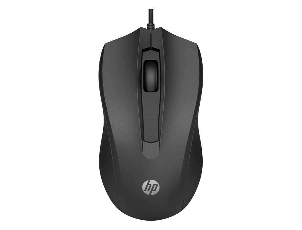 RATON HP 100 OPTICO 1600 DPI 2 BOTONES CON CABLE COLOR NEGRO