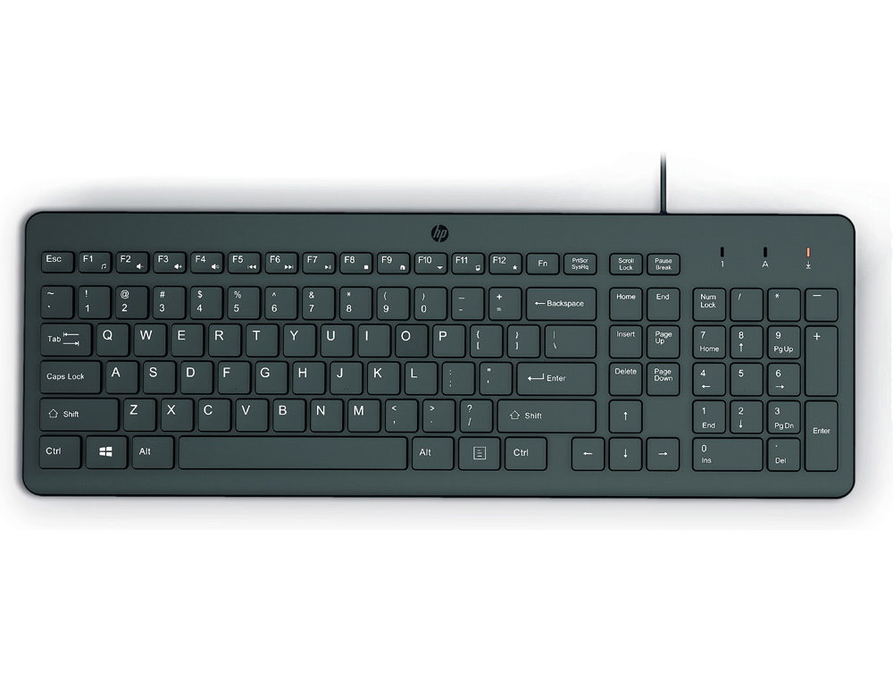 TECLADO HP 150 WIRED CON CABLE COLOR NEGRO