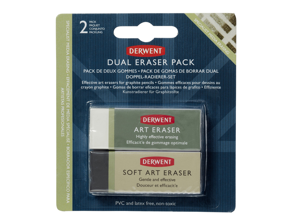 GOMA DE BORRAR DERWENT BLISTER DE 2 UNIDADES