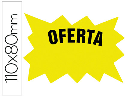 CARTEL CARTULINA ETIQUETA MARCAPRECIOS AMARILLO FLUORESCENTE 110X80 MM BOLSA DE 50 ETIQUETAS