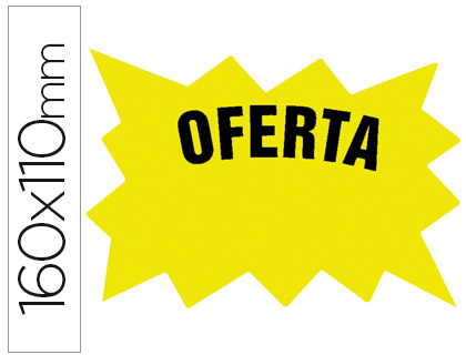 CARTEL CARTULINA ETIQUETAS MARCAPRECIOS AMARILLO FLUORESCENTE 160X110 MM BOLSA DE 50 ETIQUETAS