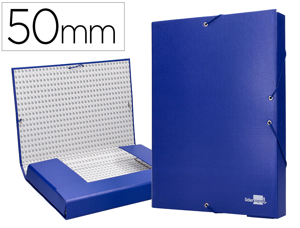 CARPETA PROYECTOS LIDERPAPEL FOLIO LOMO 50MM CARTON FORRADOAZUL