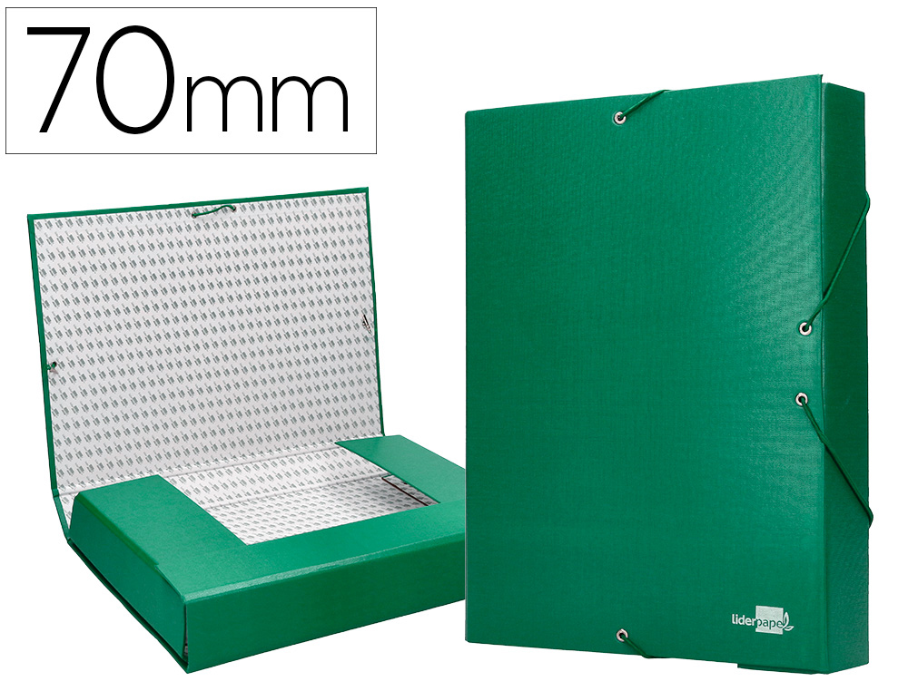 CARPETA PROYECTOS LIDERPAPEL FOLIO LOMO 70MM CARTON FORRADO VERDE
