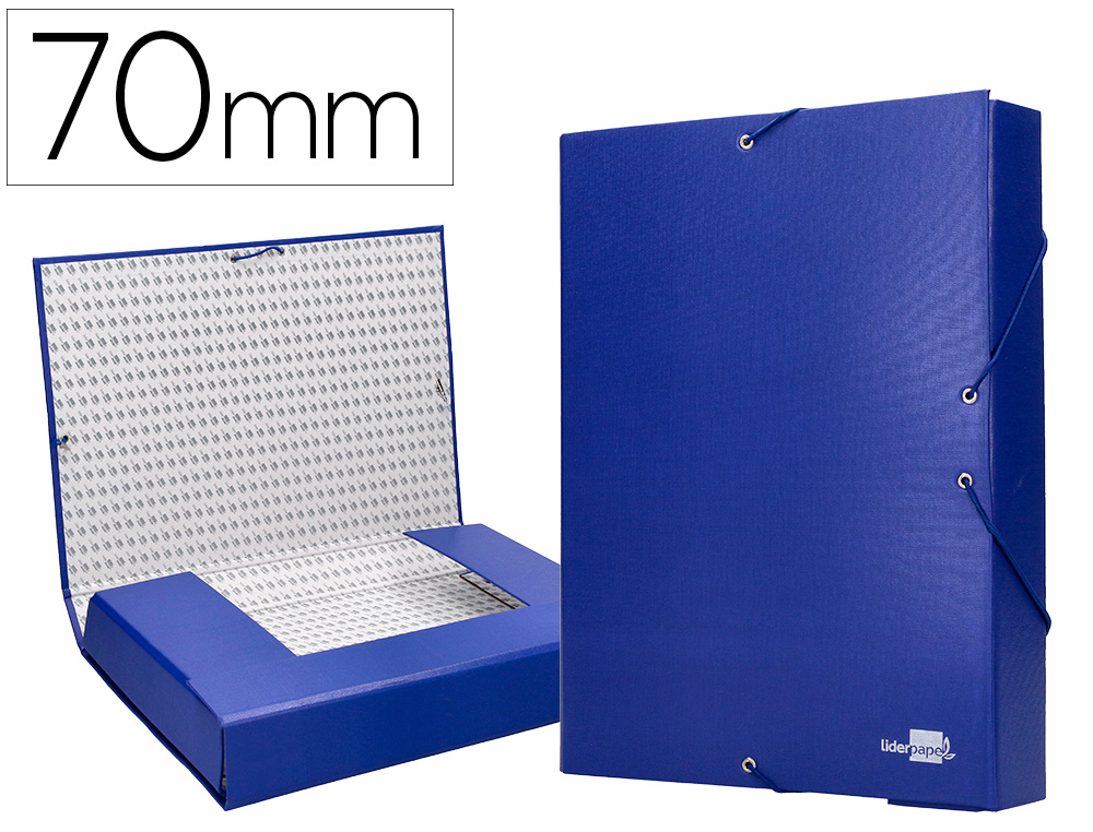CARPETA PROYECTOS LIDERPAPEL FOLIO LOMO 70MM CARTON FORRADO AZUL
