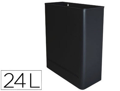 PAPELERA METALICA DE PARED 24 LITROS 46X35X15 CM NEGRO