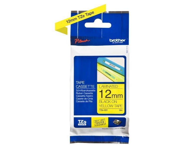 CINTA PARA ETIQUETADORES BROTHER CINTA ROTULADORA AMARILLO / NEGRO12