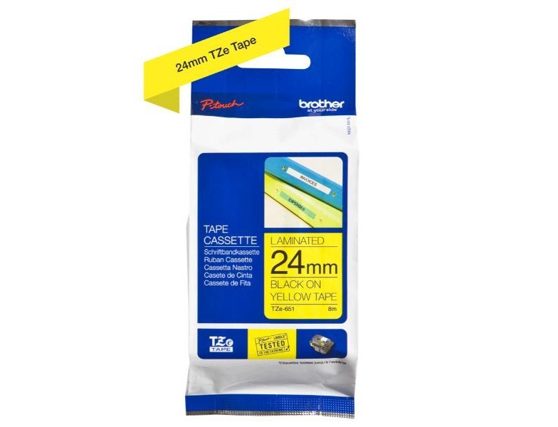 CINTA PARA ETIQUETADORES BROTHER CINTA ROTULADORA AMARILLO / NEGRO24