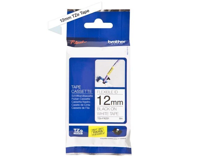 CINTA PARA ETIQUETADORES BROTHER CINTA ROTULADORA B/N FLEXIBLE 12MM