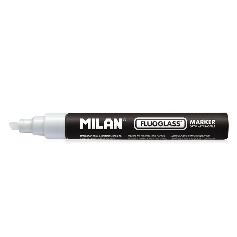 Marcador para pizarra de cristal Milan Fluoglass blanco
