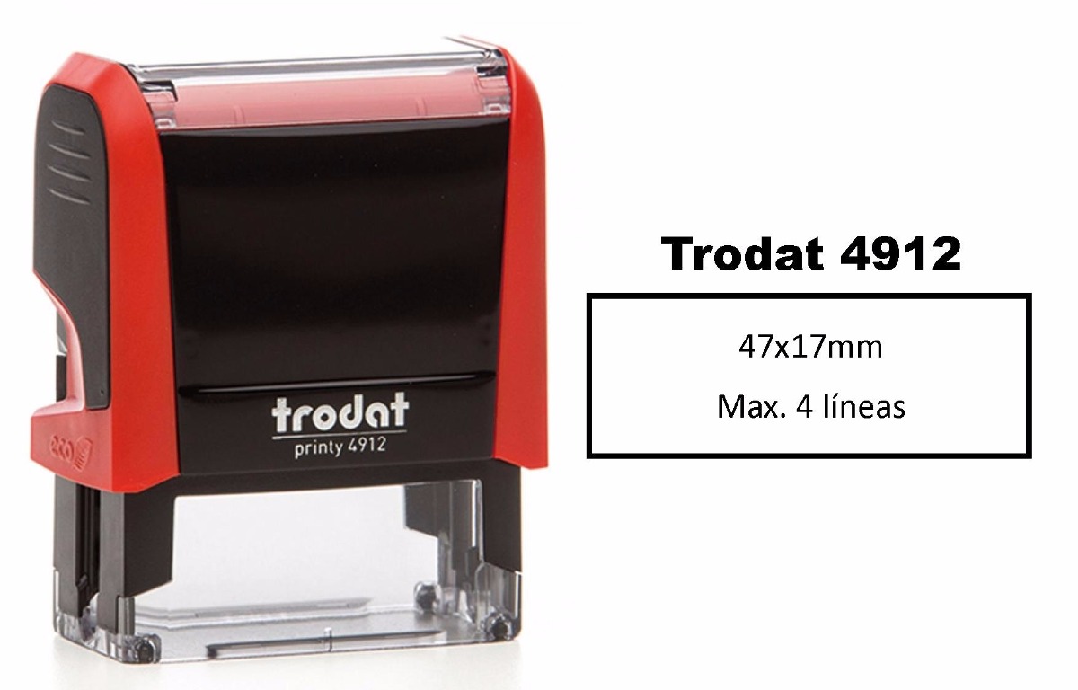 Sello personalizable Trodat 4912, medidas 47 x 18 mm