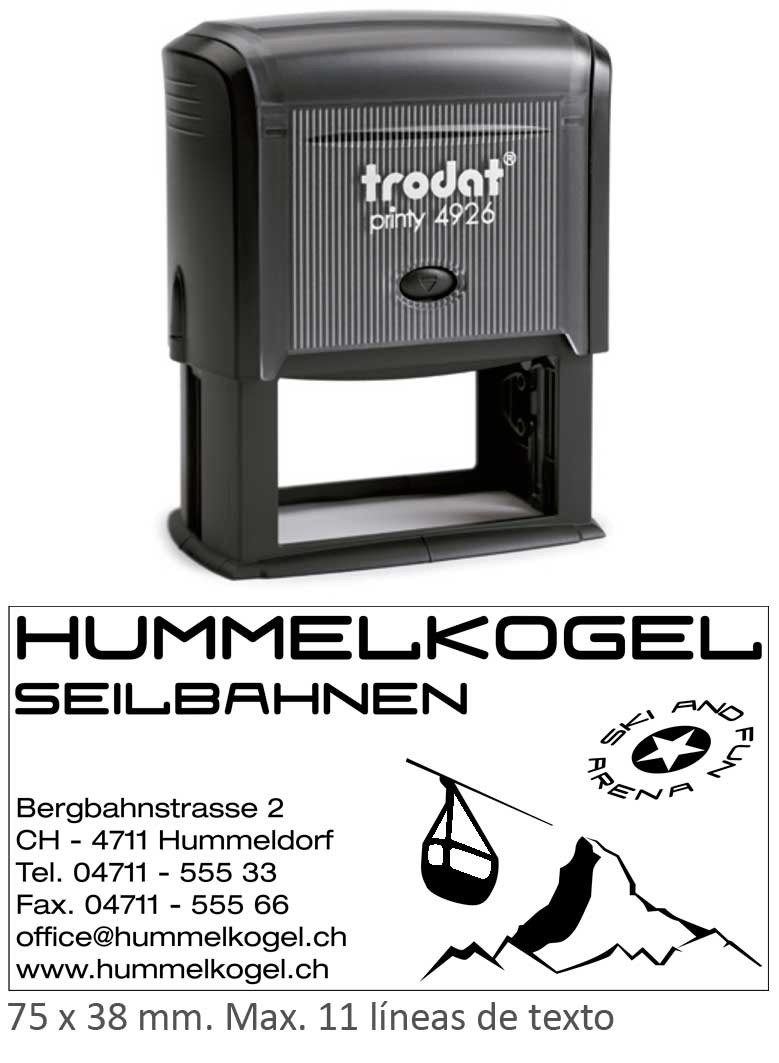 Sello personalizable Trodat 4926, medidas 75 x 38 mm