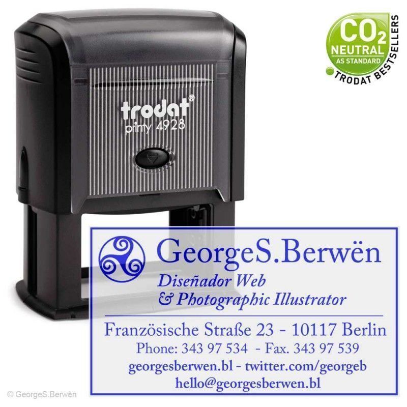 Sello personalizable Trodat 4928, medidas 60 x 33 mm