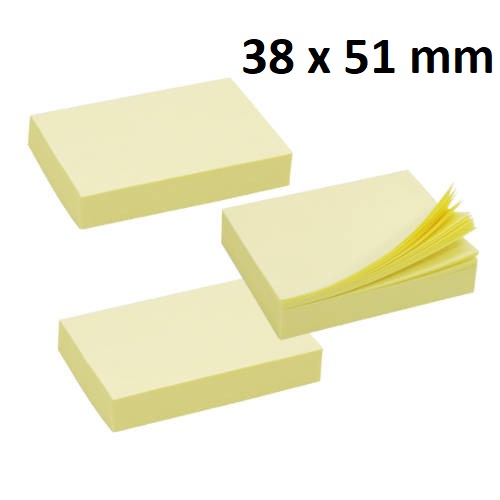 12 Blocs de notas adhesivas Grafo, amarillo 38 x 51 mm