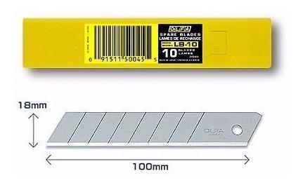 Pack de 10 cuchillas Olfa LB-10 para cter de 18 mm